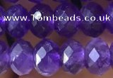 CNA1134 15.5 inches 6*8mm faceted rondelle amethyst gemstone beads