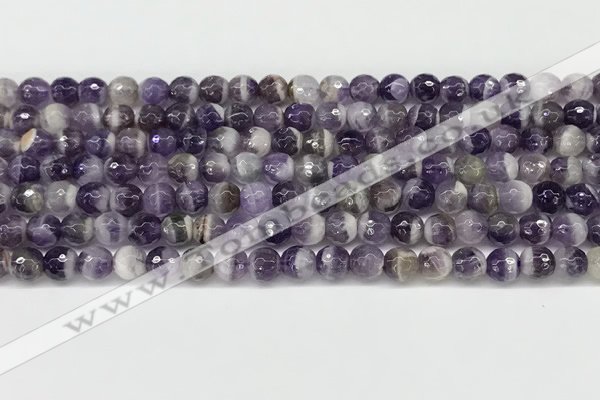 CNA1161 15.5 inches 6mm faceted round natural dogtooth amethyst beads