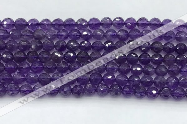 CNA1171 15.5 inches 6mm faceted round natural amethyst beads