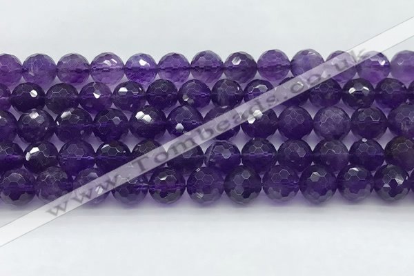 CNA1173 15.5 inches 10mm faceted round natural amethyst beads