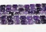 CNA1184 15.5 inches 10*14mm rectangle amethyst beads wholesale