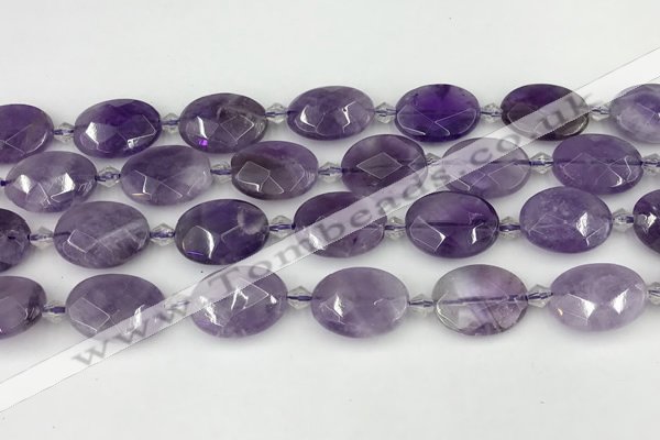 CNA1201 15.5 inches 15*20mm faceted oval amethyst beads