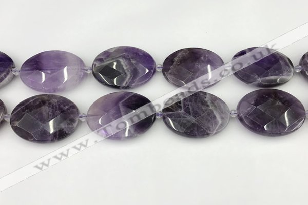 CNA1209 15.5 inches 30*40mm faceted oval amethyst gemstone beads