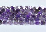 CNA1215 15.5 inches 10mm faceted square amethyst beads