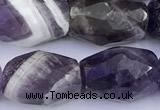 CNA1240 15 inches 10*14mm faceted nuggets dogtooth amethyst beads