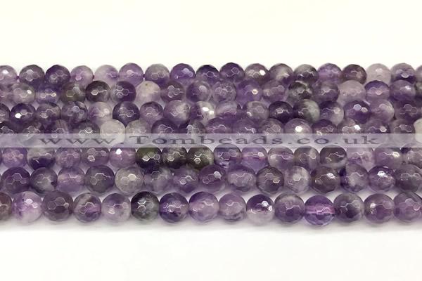 CNA1245 15 inches 6mm faceted round dogtooth amethyst beads