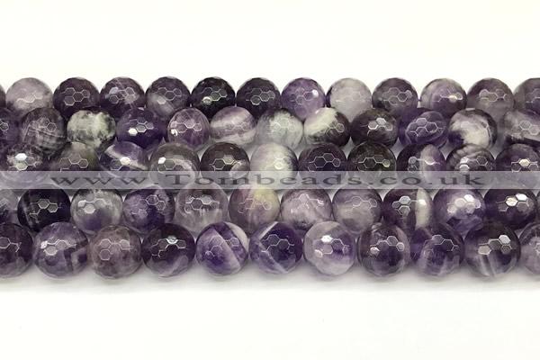 CNA1248 15 inches 12mm faceted round dogtooth amethyst beads