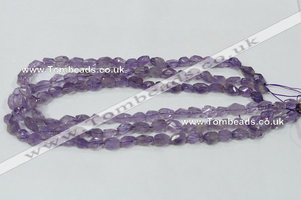 CNA200 15.5 inches 8*14mm faceted nugget natural amethyst beads