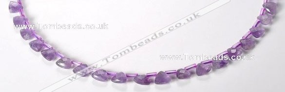 CNA21 8mm faceted triangle A- grade natural amethyst beads