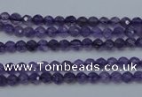 CNA250 15.5 inches 4mm faceted round natural amethyst beads