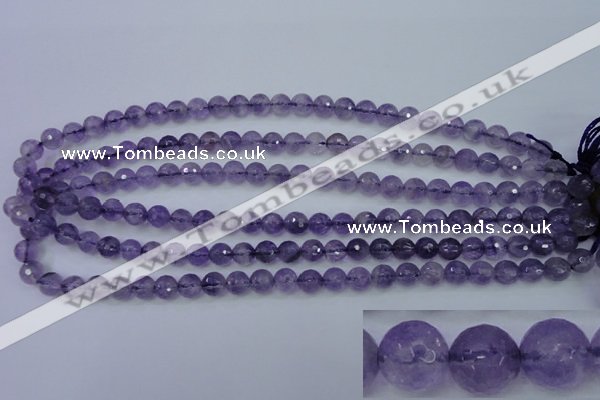 CNA252 15.5 inches 8mm faceted round natural amethyst beads