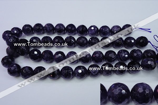 CNA256 15.5 inches 16mm faceted round natural amethyst beads