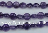 CNA266 15.5 inches 8mm flat round natural amethyst beads wholesale