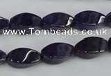 CNA291 15.5 inches 8*16mm twisted rice natural amethyst beads