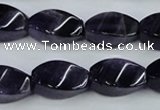 CNA293 15.5 inches 10*20mm twisted rice natural amethyst beads