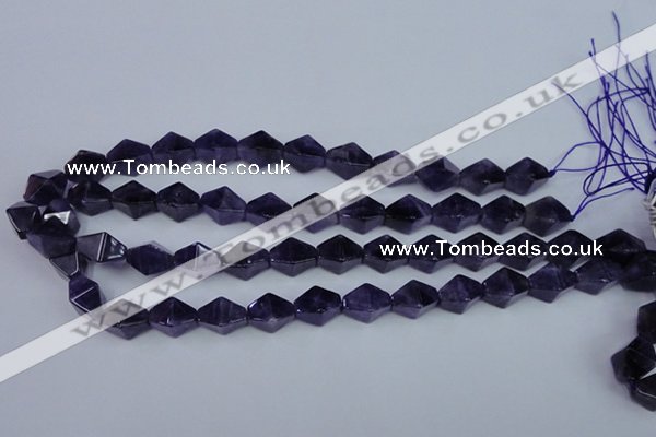 CNA295 15.5 inches 10*16mm pyramid natural amethyst beads