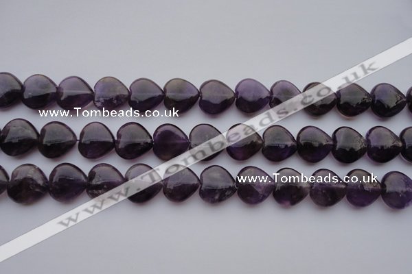 CNA298 15.5 inches 16*16mm heart natural amethyst gemstone beads