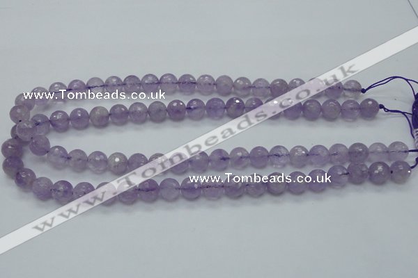 CNA311 15.5 inches 10mm faceted round natural lavender amethyst beads