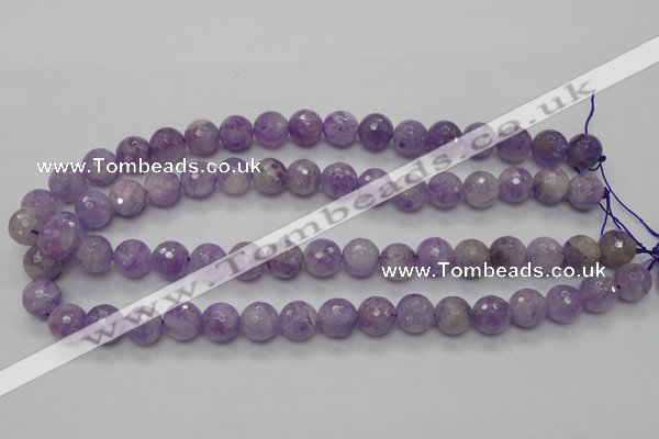 CNA312 15.5 inches 12mm faceted round natural lavender amethyst beads