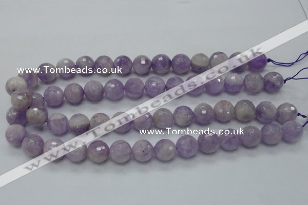 CNA313 15.5 inches 14mm faceted round natural lavender amethyst beads