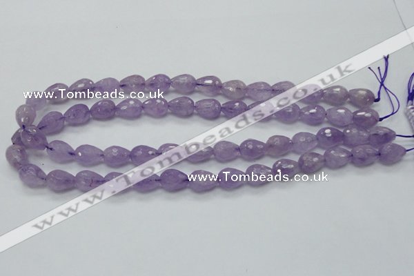 CNA317 15.5 inches 10*14mm faceted teardrop natural lavender amethyst beads