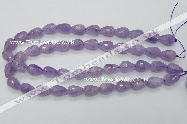 CNA318 15.5 inches 12*16mm faceted teardrop natural lavender amethyst beads