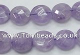 CNA323 15.5 inches 14mm faceted coin natural lavender amethyst beads