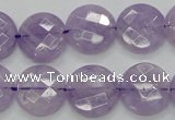 CNA324 15.5 inches 16mm faceted coin natural lavender amethyst beads