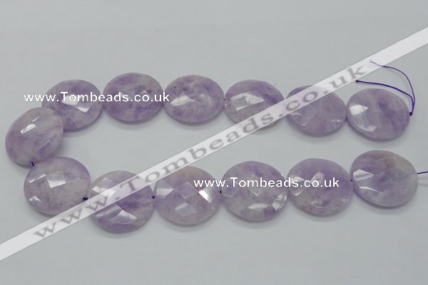 CNA326 15.5 inches 30mm faceted coin natural lavender amethyst beads