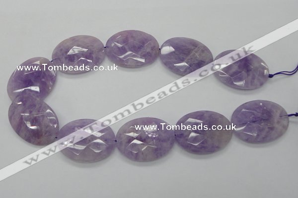 CNA336 15.5 inches 30*40mm faceted oval natural lavender amethyst beads