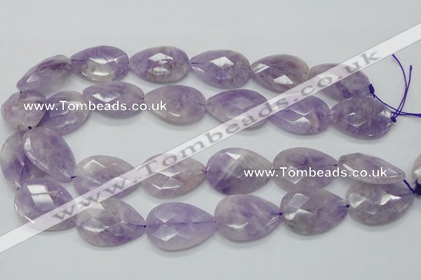 CNA337 22*30mm faceted teardrop natural lavender amethyst beads