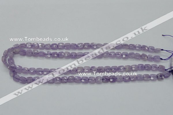 CNA339 15.5 inches 8*8mm faceted square natural lavender amethyst beads