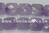 CNA340 15.5 inches 15*15mm faceted square natural lavender amethyst beads