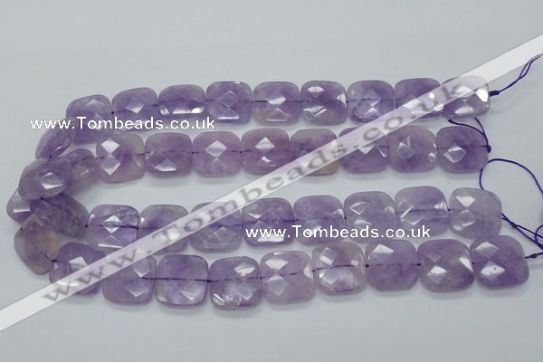 CNA341 15.5 inches 20*20mm faceted square natural lavender amethyst beads