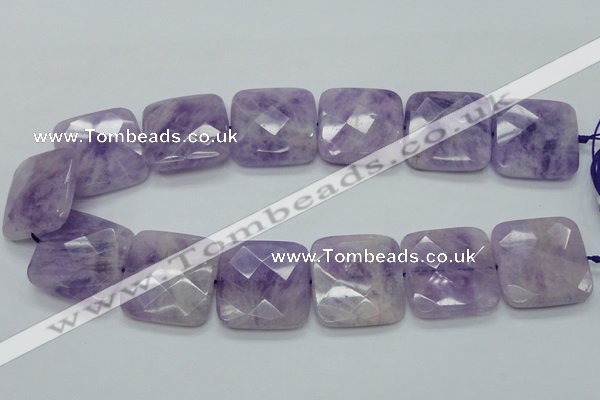 CNA342 15.5 inches 30*30mm faceted square natural lavender amethyst beads