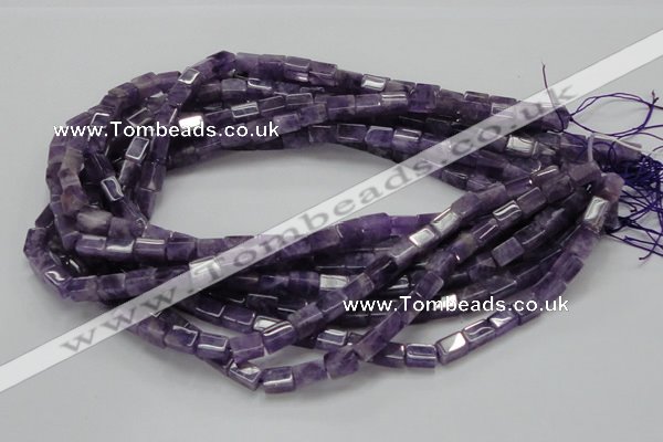 CNA35 15.5 inches 6*10mm cuboid grade AB natural amethyst beads