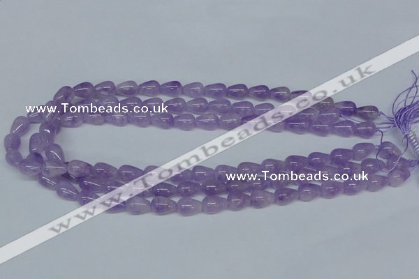 CNA416 15.5 inches 8*12mm teardrop natural lavender amethyst beads