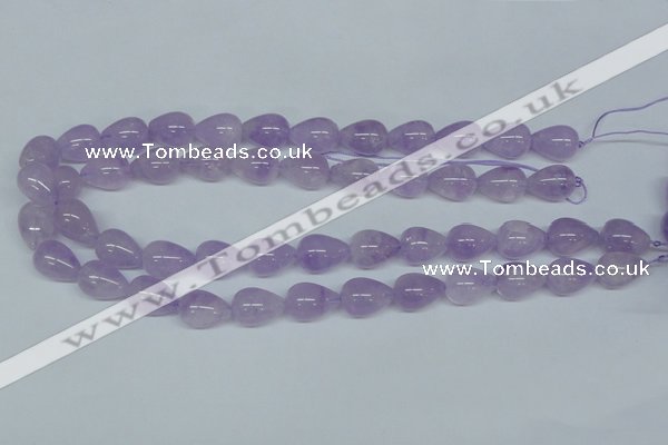 CNA418 15.5 inches 12*16mm teardrop natural lavender amethyst beads