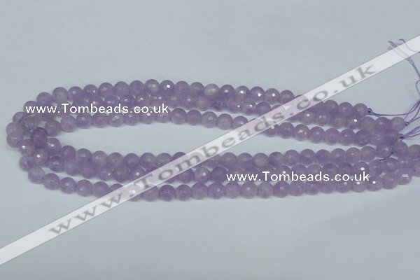 CNA422 15.5 inches 8mm faceted round natural lavender amethyst beads