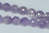 CNA423 15.5 inches 10mm faceted round natural lavender amethyst beads