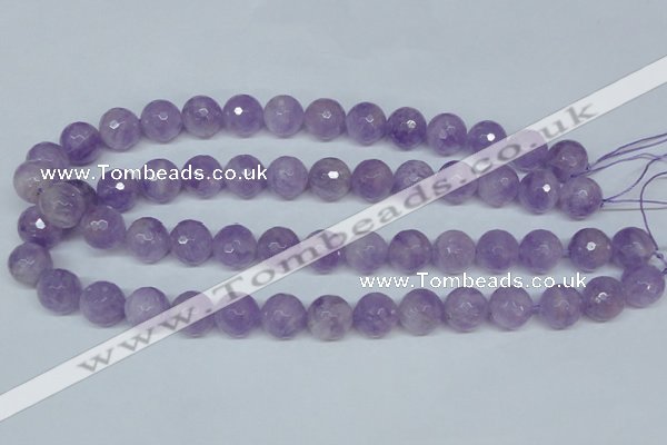 CNA425 15.5 inches 14mm faceted round natural lavender amethyst beads