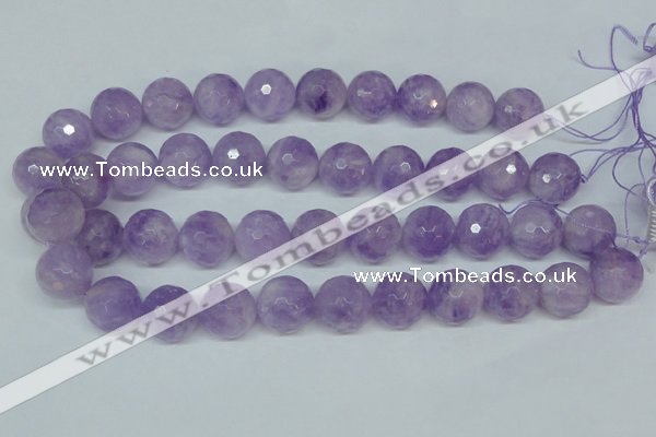 CNA426 15.5 inches 18mm faceted round natural lavender amethyst beads