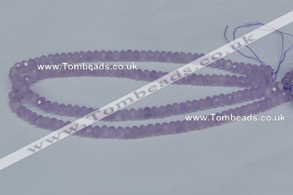 CNA427 4*8mm faceted rondelle natural lavender amethyst beads