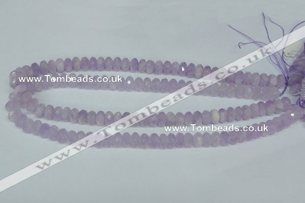 CNA428 6*10mm faceted rondelle natural lavender amethyst beads