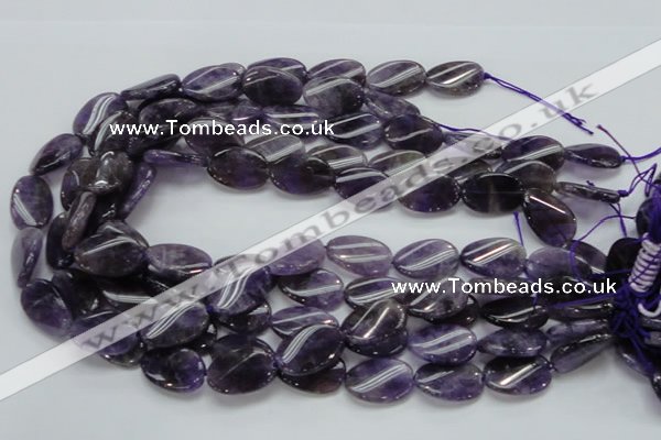CNA43 15.5 inches 15*20mm twisted oval grade A natural amethyst beads