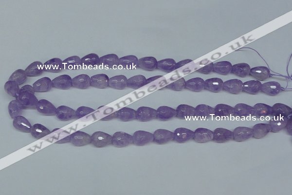 CNA430 10*14mm faceted teardrop natural lavender amethyst beads