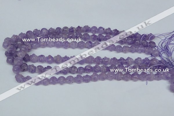 CNA433 15.5 inches 12*12mm skull shape natural lavender amethyst beads