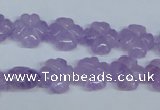 CNA434 15.5 inches 12mm carved flower natural lavender amethyst beads