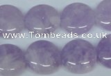 CNA436 15.5 inches 20mm flat round natural lavender amethyst beads