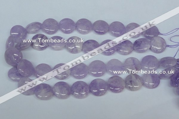 CNA436 15.5 inches 20mm flat round natural lavender amethyst beads